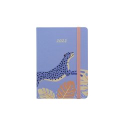 Cheetah A6 Week to View Diary 2022 - Blue