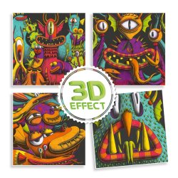 Djeco 3D Colouring - Funny Monsters