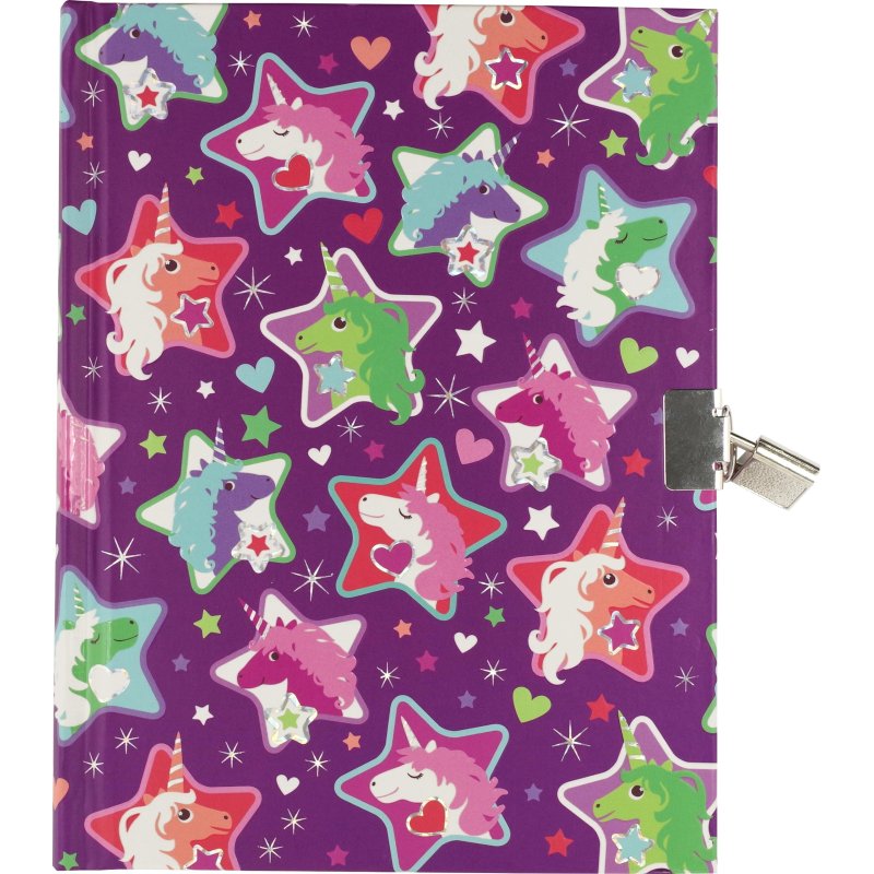 Sparkly Unicorns Locking Journal Notebook