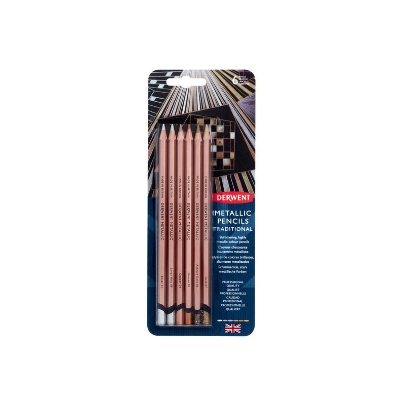 Derwent Metallic Pencil Traditional (6) Blister Derwent Metallic Pencil Traditional (6) Blister