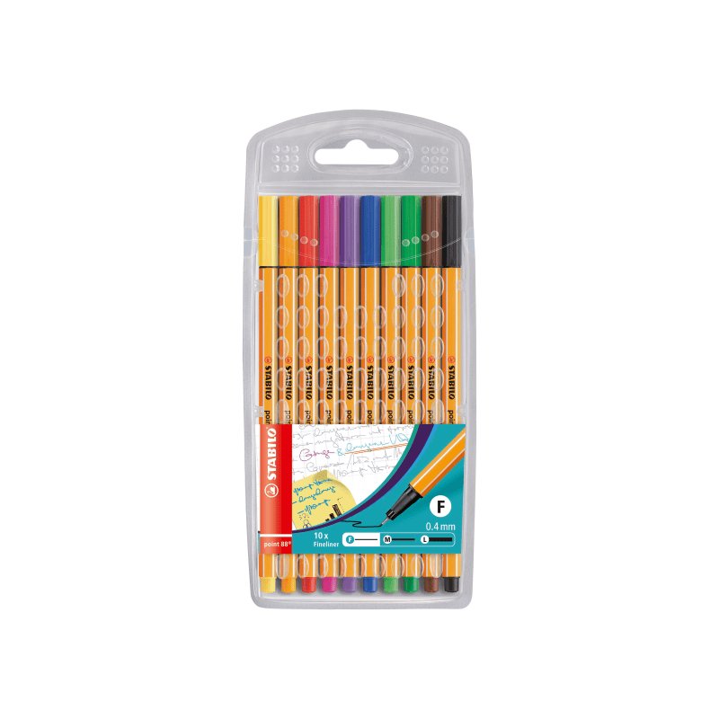 Stabilo Point 88 Fineliner Pen Assorted Pack of 10