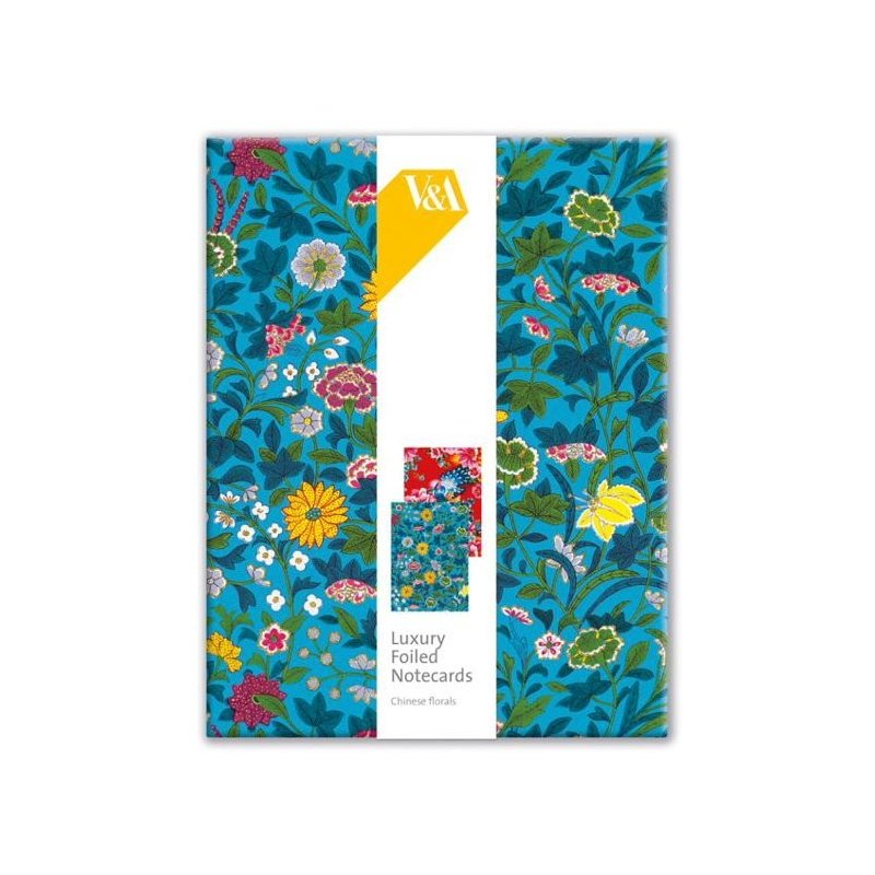 V & A Luxury Foiled Notecards - Chinese florals