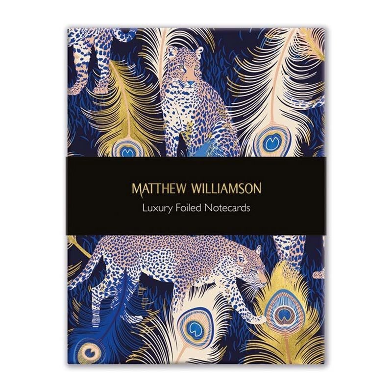 Matthew Williamson Luxury Foiled Notecards - Leopard and feather