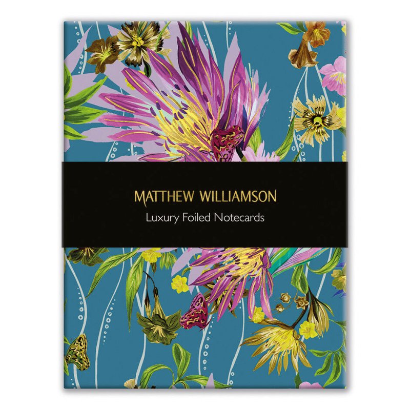 Matthew Williamson Luxury Foiled Notecards - Floral blooms