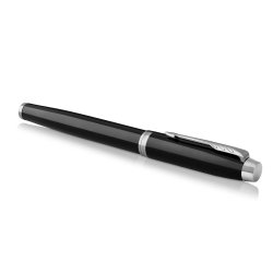 Parker Im Black Chrome Trim Ballpoint & Fountain Pen Set