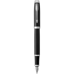 Parker Im Black Chrome Trim Ballpoint & Fountain Pen Set