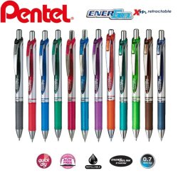 Pentel EnerGel XM Retractable Rollerball Pen - Assorted Colours (Pack of 12)