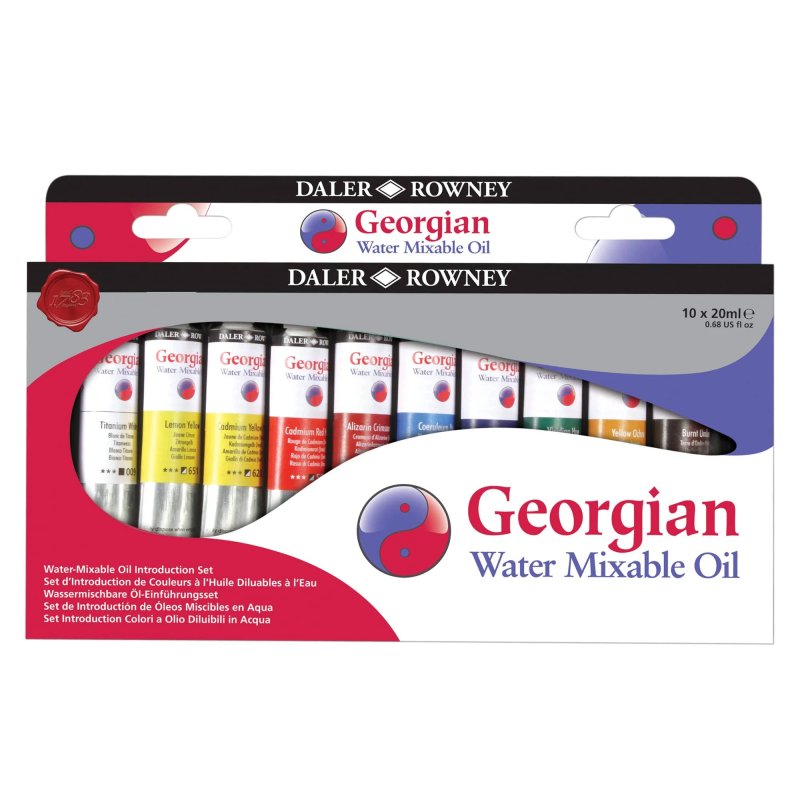 Daler Rowney Georgian Water Mixable Oil Introduction Set - 10 x 20ml