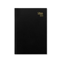 Letts Standard A5 Two Days to a Page Diary 2024 Black