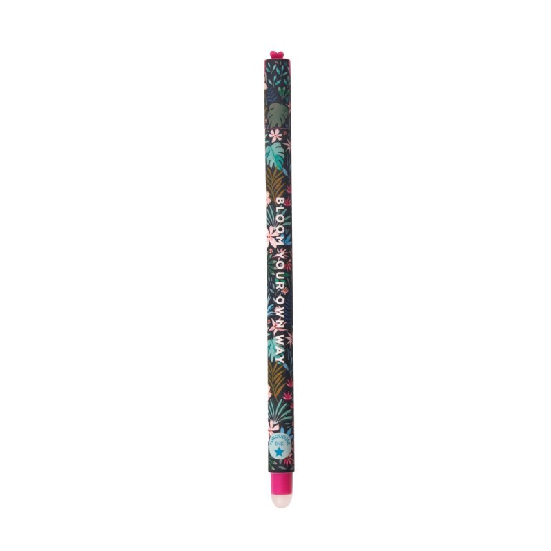 Floral erasable pen- turquoise ink