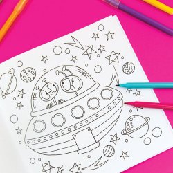 Space Adventure Colouring Book