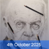 Portrait photorealism in graphite pencil, applying a grid method with Ron Fisher (Ely)