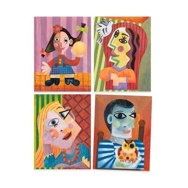 Inspired by Pablo Picasso collages and stickers