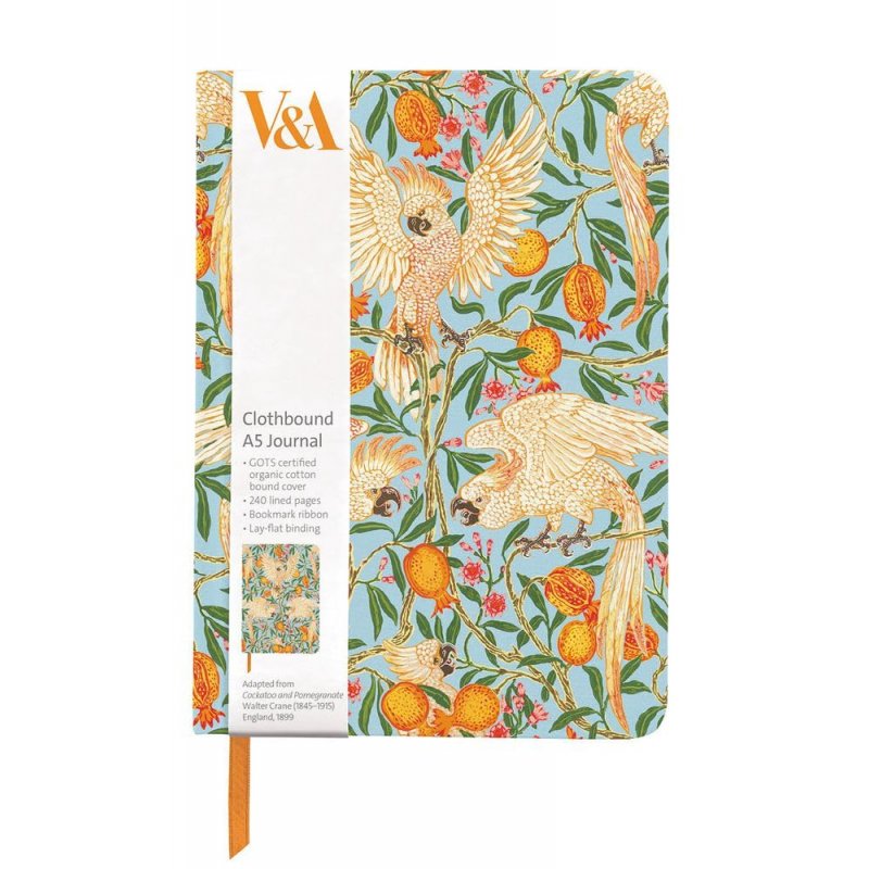 Clothbound A5 Journal - Cockatoo and Pomegranate