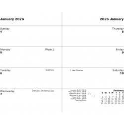 Ladydate Mini Pocket Week to View Diary 2026 - English - Sunday Start