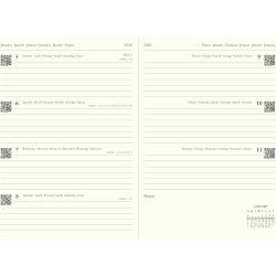 Lecassa A5 Week to View Diary 2026 - Multilanguage