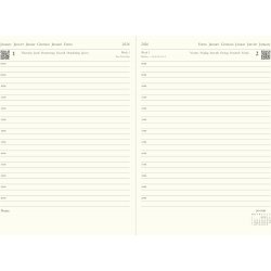 Lecassa A5 Day to a Page Diary with Appointments 2026 - Multilanguage