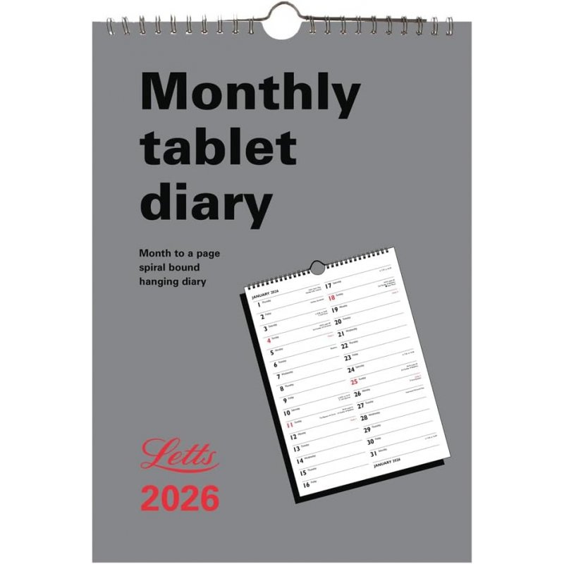 Letts Monthly Tablet Wall Calendar 2026