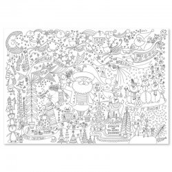 Santa and Friends Colouring Poster