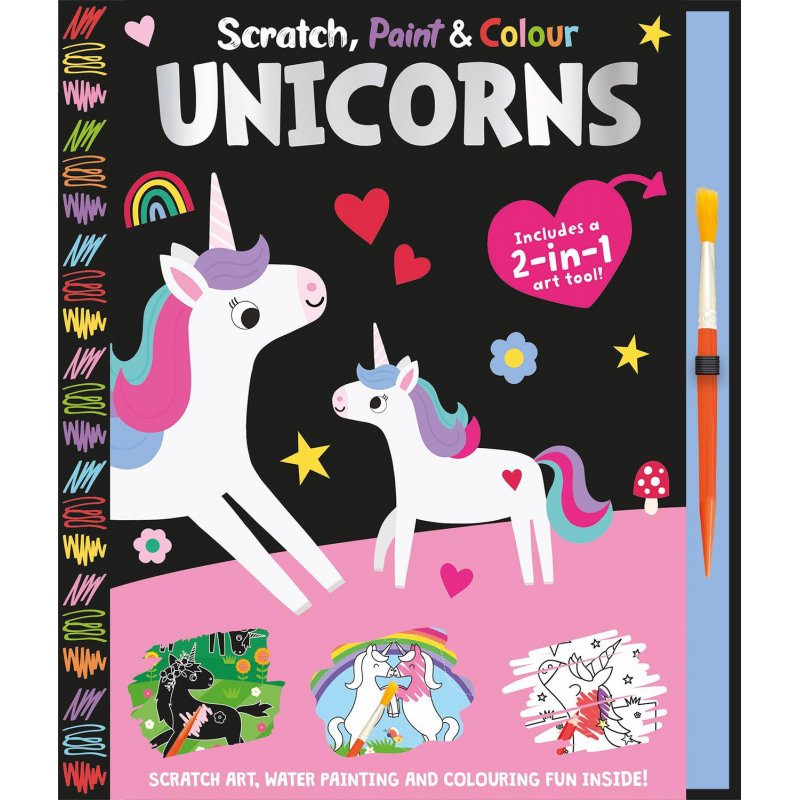 Scratch, paint and colour Unicorns