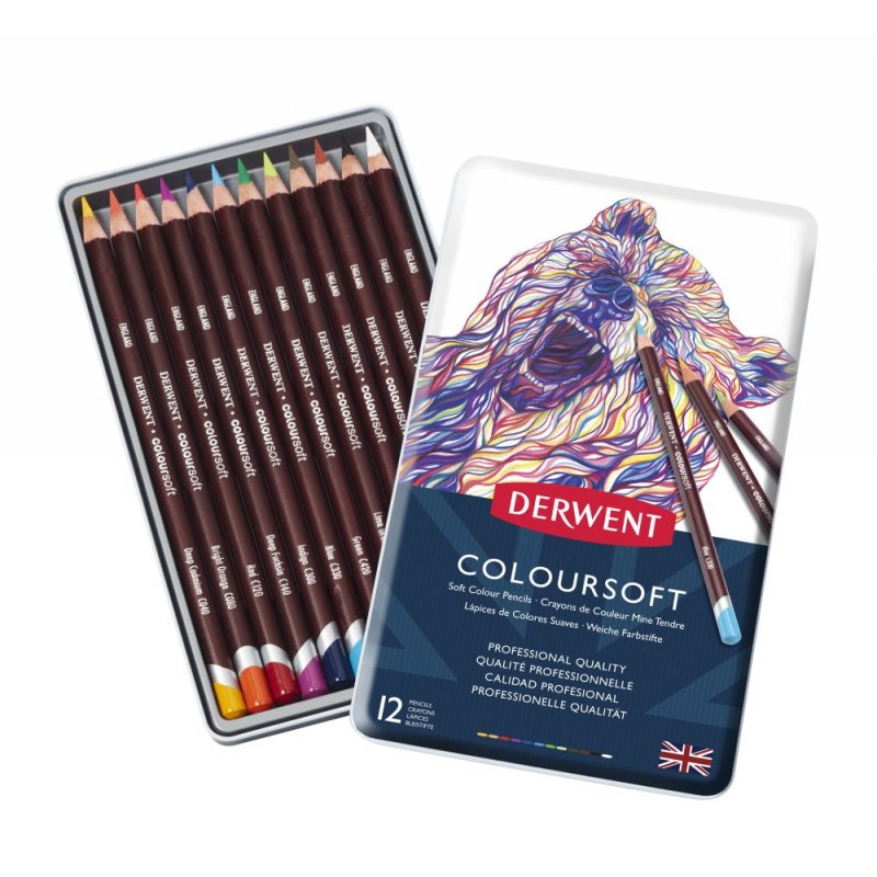 Derwent Coloursoft Pencils Tin of 12