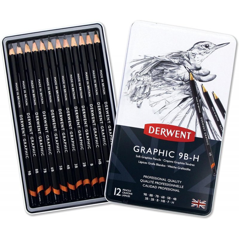 Derwent Graphic Soft Pencils 12 Tin