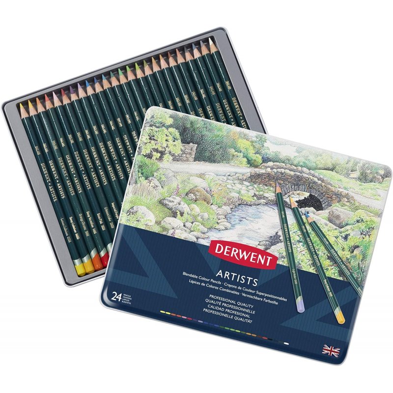 Derwent artist pencils tin of 24
