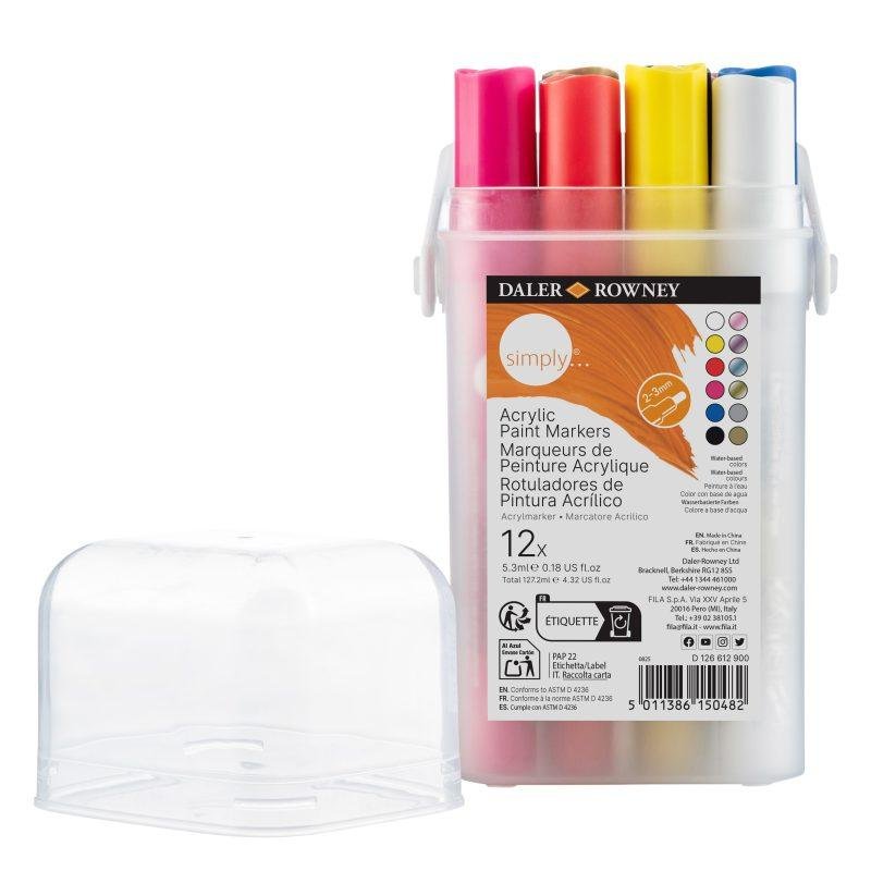 Simply Acrylic Marker 12 Colour Set