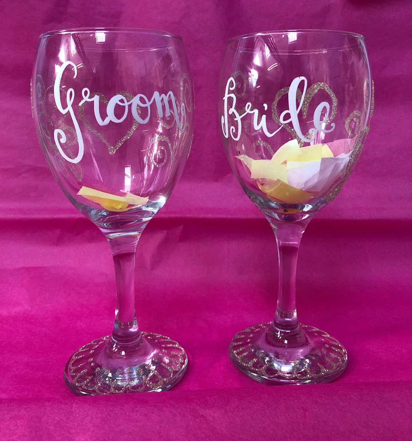DIY Wedding – Bride and Groom Glasses