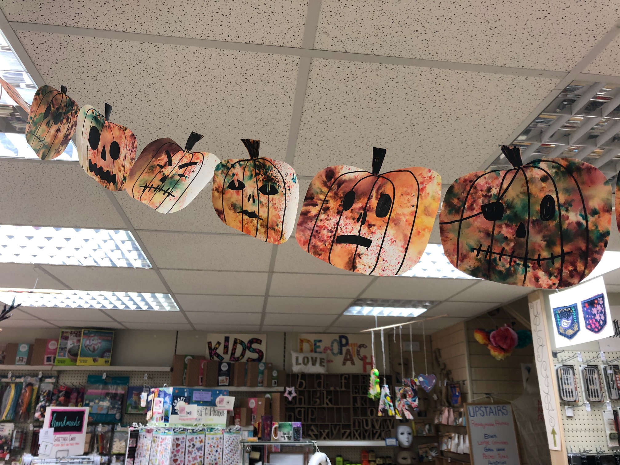 Brusho Pumpkin Bunting by Hannah